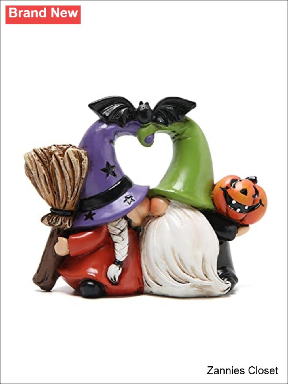 👻 Hodao Halloween Gnome Couple Elf Figurine Indoor Decor Resin